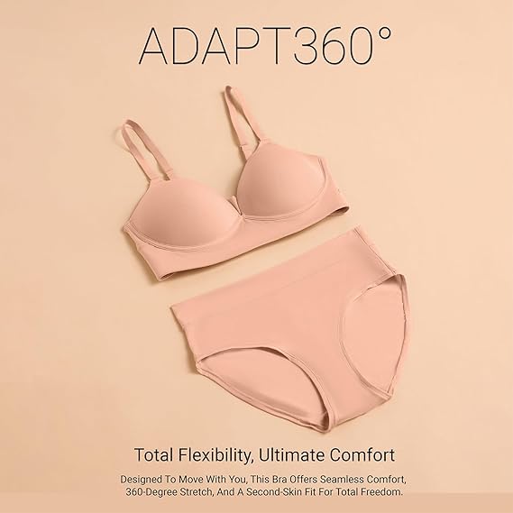 NYKD Women’s Polyester Padded Barely-There Bra Invisible Support, Ultra-Thin Comfort & Light All-Day Padding